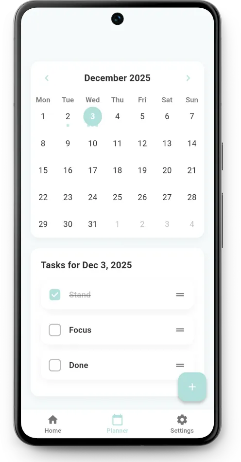 Stando Planner - Calendar View